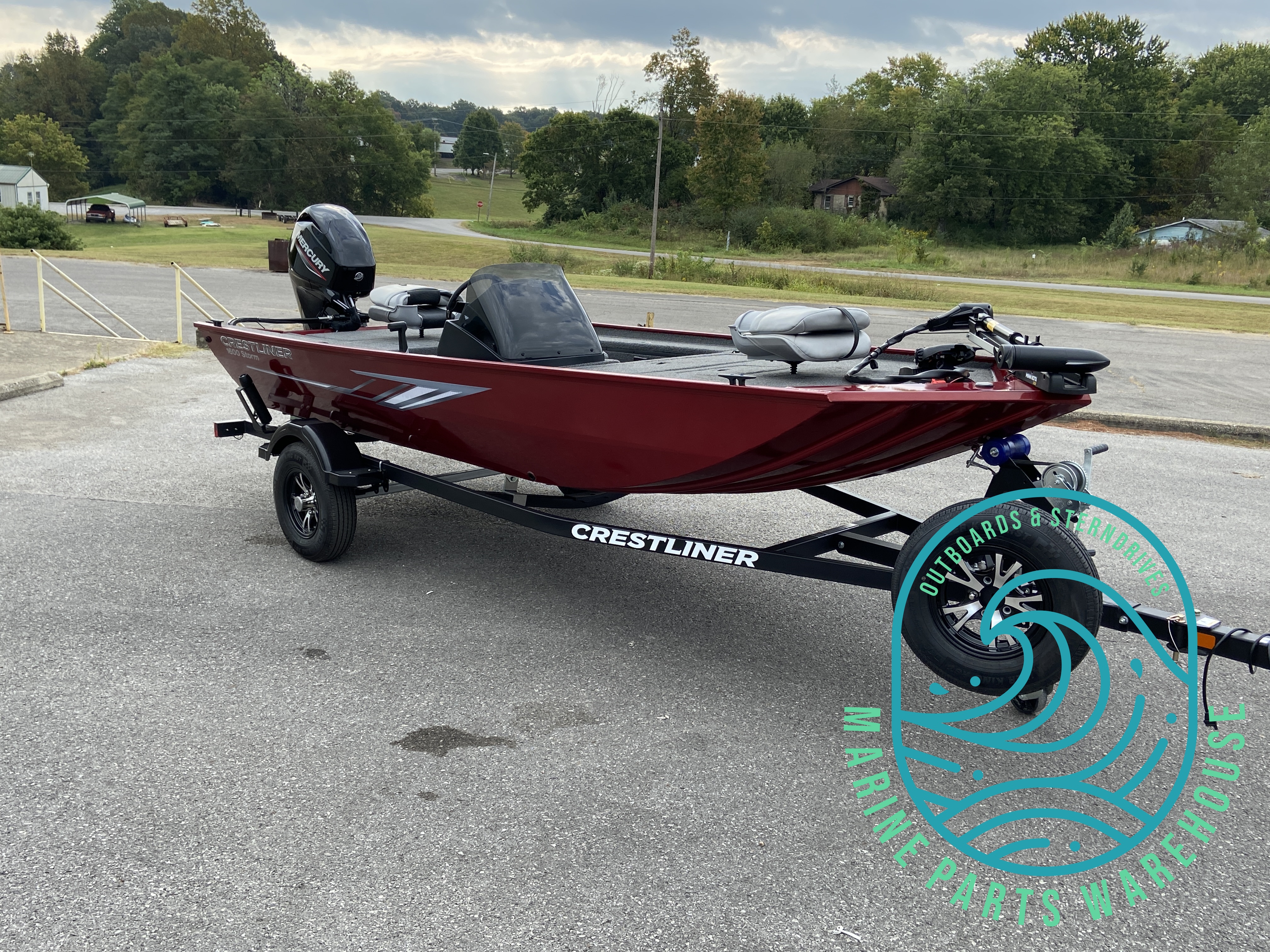 NEW 2023 Crestliner 1600 Storm 16' Aluminum Bass Boat with 2023 Mercury 40  HP Outboard Motor / Marine Parts Warehouse