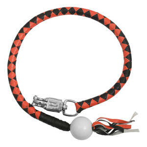 GBW209B Leather Biker Whip-Orange/Black W / White Pool Ball GBW209B Leather Biker Whip-Orange/Black W / White Pool Ball