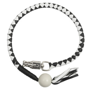 GBW212B Leather Biker Whip-White/black W / White Pool Ball GBW212B Leather Biker Whip-White/black W / White Pool Ball