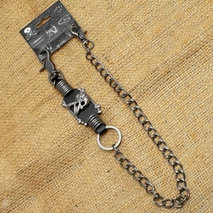 WA-WC7035 Wallet Chain with a skull metal rings and leather designs WA-WC7035 Wallet Chain with a skull metal rings and leather designs