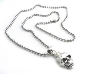NSBC-SKXL Skull Pendant on Stainless Steel 30" shot beed ball chain NSBC-SKXL Skull Pendant on Stainless Steel 30" shot beed ball chain