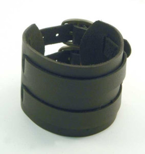 PV3209BLK Black Buckle Leather Cuff Bracelet with Belt Buckle Adj PV3209BLK Black Buckle Leather Cuff Bracelet with Belt Buckle Adj