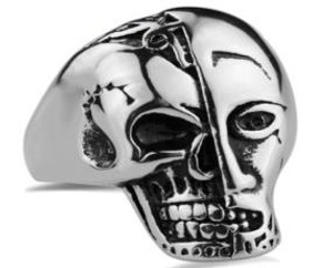 R181 Stainless Steel Terminator Skull Face Biker Ring