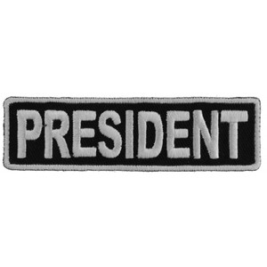 P3708 President Patch 3.5 Inch White P3708 President Patch 3.5 Inch White
