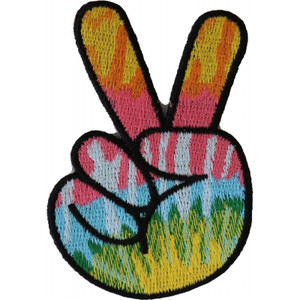 P5521 Colorful Peace Fingers Hand Sign Iron On Patch P5521 Colorful Peace Fingers Hand Sign Iron On Patch
