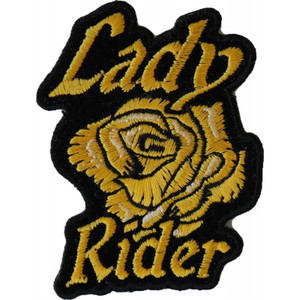 P6656 Lady Rider Yellow Rose Iron on Patch for Lady Bikers P6656 Lady Rider Yellow Rose Iron on Patch for Lady Bikers
