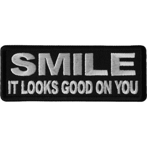 P6694 Smile It Looks Good on You Iron on Morale Patch P6694 Smile It Looks Good on You Iron on Morale Patch