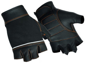 DS2429 Women's Fingerless Glove with Orange Stitching Details DS2429 Women's Fingerless Glove with Orange Stitching Details