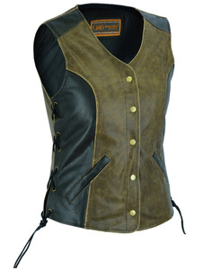 DS214 Women's Stylish Longer Body ¾ Vest - Side Laces - Two T DS214 Women's Stylish Longer Body ¾ Vest - Side Laces - Two T