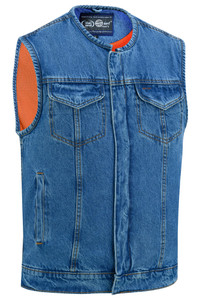 DM981BU Concealed Snaps, Denim Material, Hidden Zipper, w/o Collar DM981BU Concealed Snaps, Denim Material, Hidden Zipper, w/o Collar