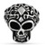 R127 Stainless Steel Big Brain Skull Biker Ring