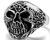 R131 Stainless Steel Forward Face Skull Biker Ring