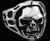 R132 Stainless Steel Open Face Skull Biker Ring