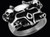 R142 Stainless Steel Serpent Skull Biker Ring