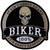 PL6105 100% Biker Skull Embroidered Iron on Patch