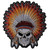 PL4666 Indian Headdress Skull Embroidered Iron on Patch