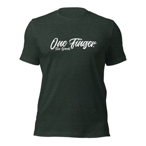 One Finger. Two Words. (white text) One Finger. Two Words. (white text)