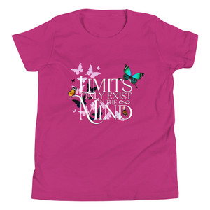 LIMITS ONLY EXIST IN THE MIND — Youth Short Sleeve T-Shirt (wht design) LIMITS ONLY EXIST IN THE MIND — Youth Short Sleeve T-Shirt (wht design)