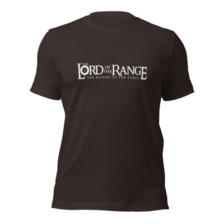 Lord of the Range: Return Of The Pings T-Shirt (white design)