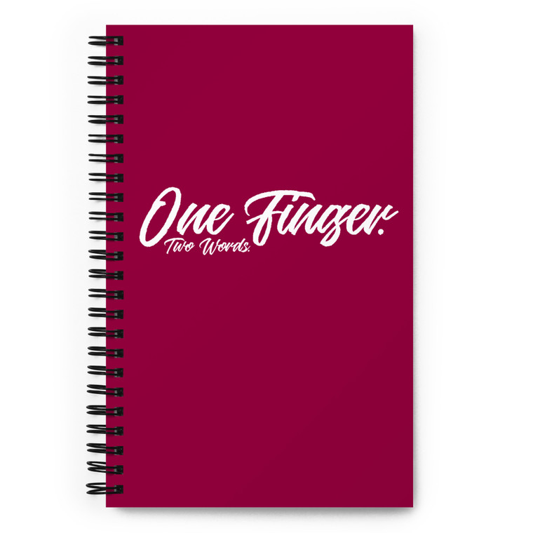 One Finger. Two Words. — Spiral notebook (red)