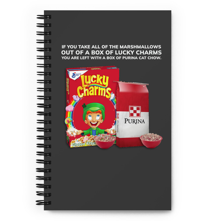TAKE THE MARSHMALLOWS OUT OF LUCKY CHARMS — Spiral notebook