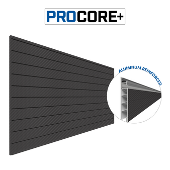 Proslat 8' x 4' PROCORE+ PVC Slatwall Panels & Trims, Black Carbon Fiber - 87775