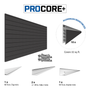 Proslat 8' x 4' PROCORE+ PVC Slatwall Panels & Trims, Black Carbon Fiber - 87775