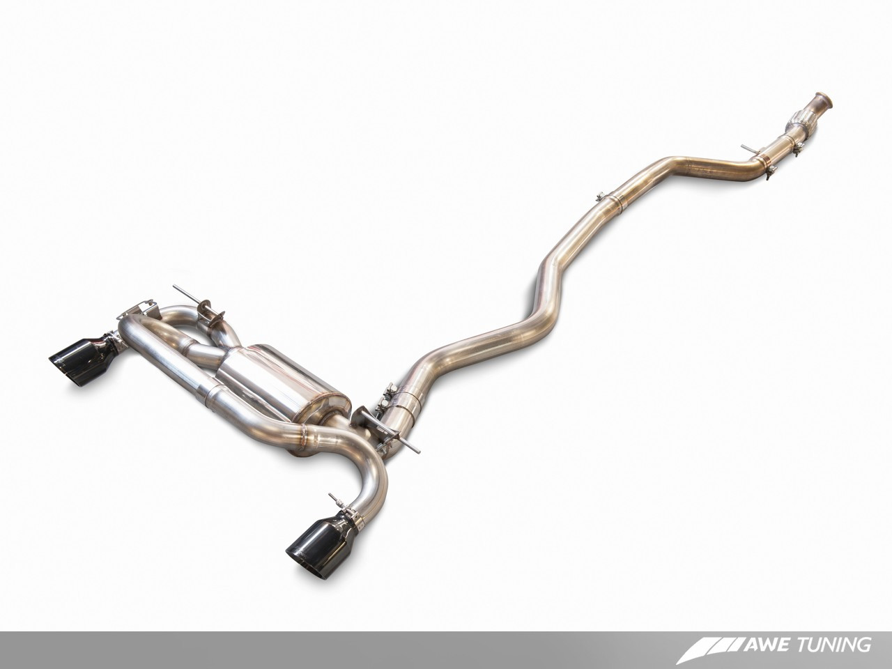 AWE Tuning BMW F3x 435i Touring Edition Exhaust - Shown with Optional Extra Performance Mid-Pipe