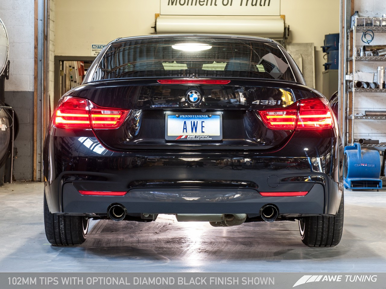 AWE Tuning BMW F3x 435i Touring Edition Exhaust - 102mm Diamond Black Tailpipes