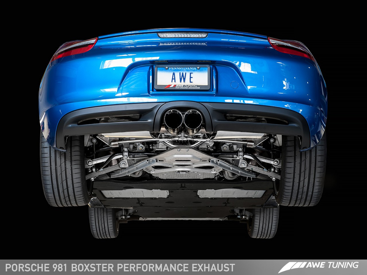 AWE Tuning Porsche 981 Boxster 2.7 Performance Exhaust - Diamond Black Tailpipes