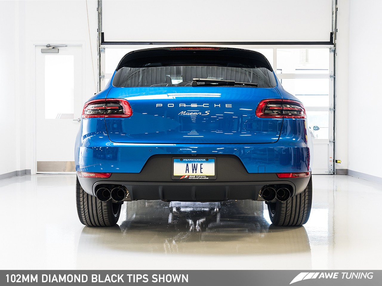 AWE Tuning Porsche Macan S and GTS Touring Edition Exhaust - Diamond Black Tailpipes