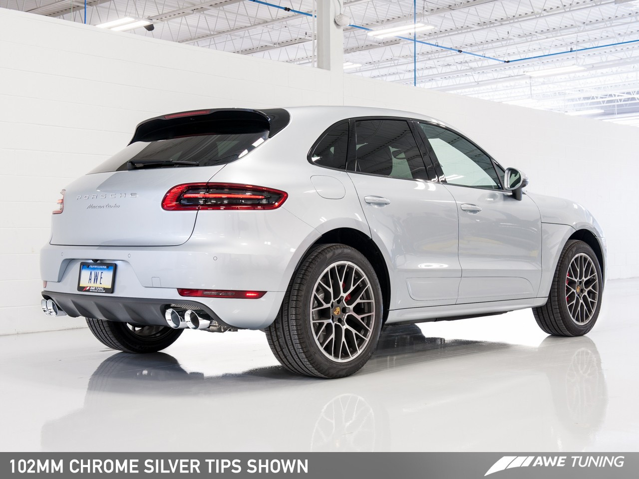 AWE Tuning Porsche Macan Turbo Track Edition Exhaust - With Chrome Silver Tailpipes