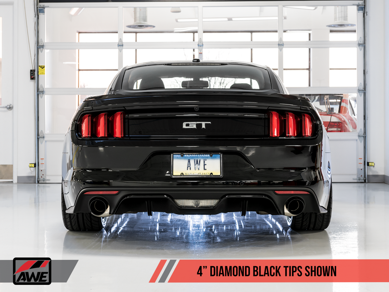 AWE Tuning Exhaust System - Ford Mustang GT - With Diamond Black Trims