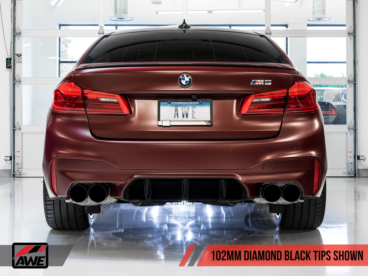 AWE Tuning Track Edition Axle-Back Exhaust for BMW F90 M5 - Diamond Black Tips