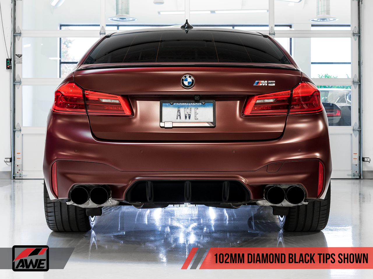 AWE Tuning SwitchPath Axle-Back Exhaust for BMW F90 M5 - Diamond Black Tips