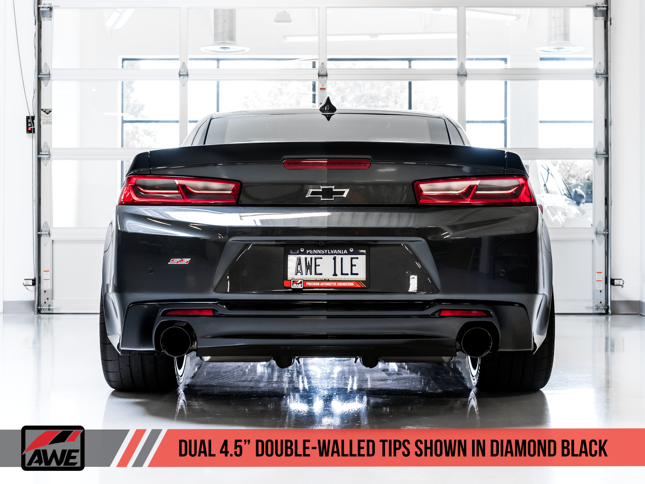 AWE Tuning Touring Edition Catback Exhaust for Gen6 Camaro SS - Resonated - Diamond Black Tips (Dual Outlet)