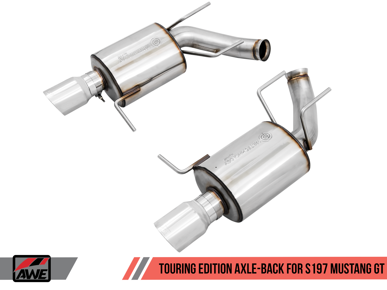 AWE Tuning Touring Edition Axle-back Exhaust for the S197 Ford Mustang GT - Diamond Black Tips