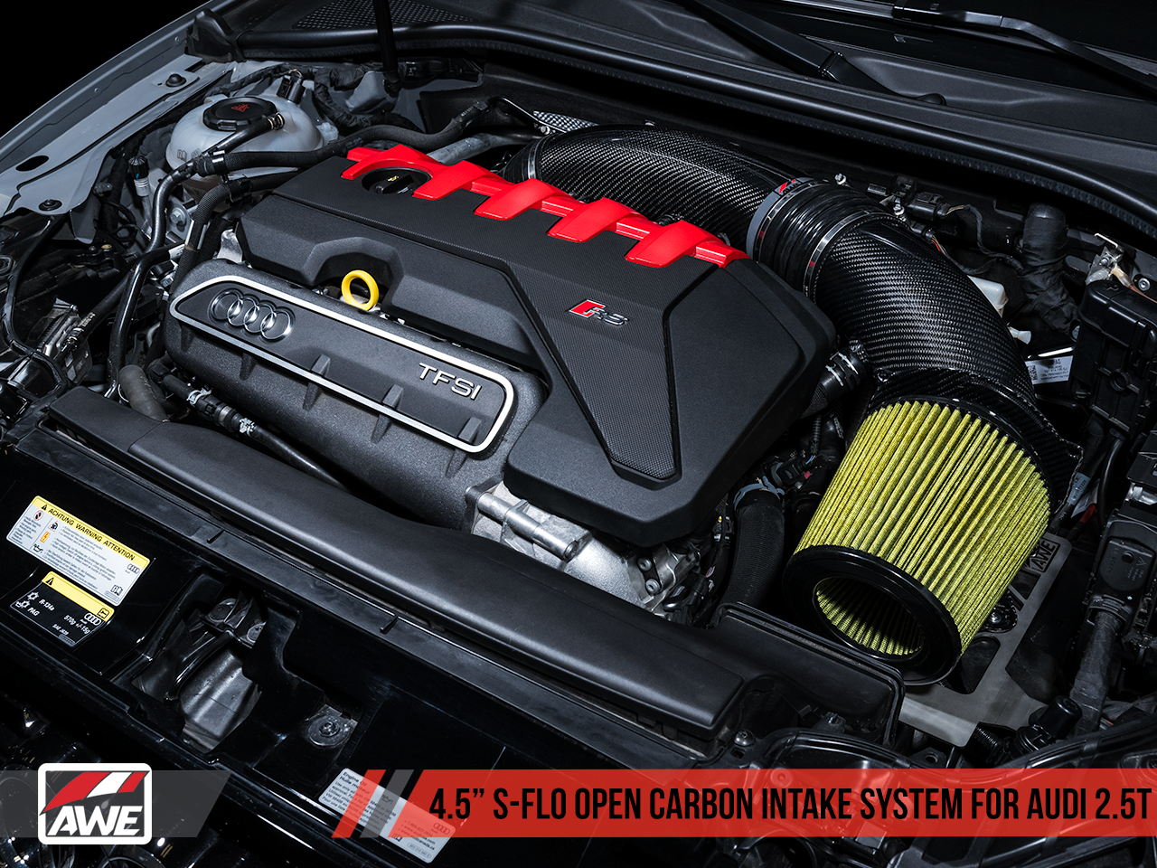 AWE Tuning 4.5" S-FLO Open Carbon Intake System for Audi RS 3 / TT RS