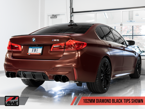 AWE Tuning Track Edition Axle-Back Exhaust for BMW F90 M5 - Diamond Black Tips