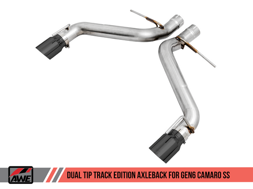AWE Tuning Track Edition Axleback Exhaust for Gen6 Camaro SS - Diamond Black Tips (Dual Outlet)
