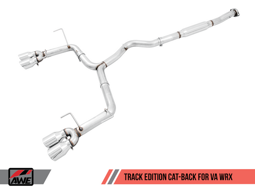 AWE Tuning Track Edition Exhaust for VA / GV WRX / STI Sedan - Chrome Silver Quad Tips (102mm)