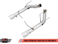 AWE Tuning Track Edition Axle-back Exhaust for the S197 Ford Mustang GT - Chrome Silver Tips