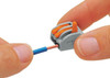 222-413 with lever up inserting wire into connector