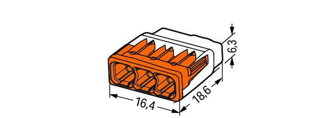 2773-403 Compact Pushwire splicing connector - 3 Port 100Pk