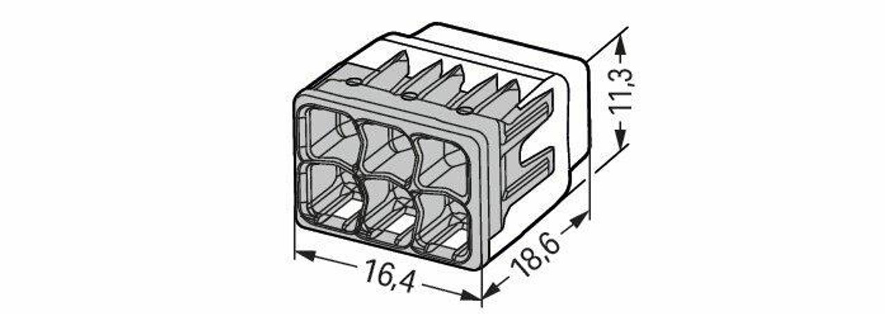 2773-406 Compact PUSHWIRE Connector - 6 Conductor