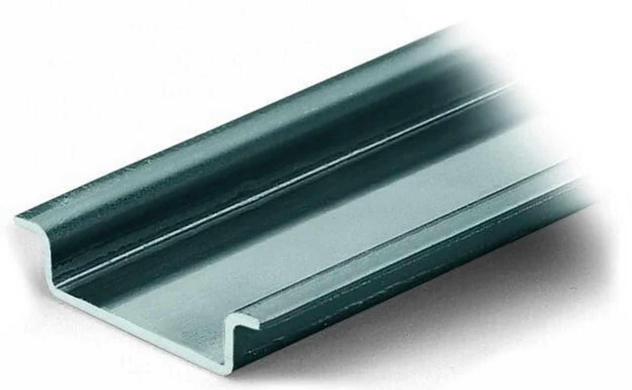 210-113 DIN rail - steel carrier rail; 35 x 7.5 mm; 1 mm thick; 2 m long; unslotted; according to EN 60715, silver-colored