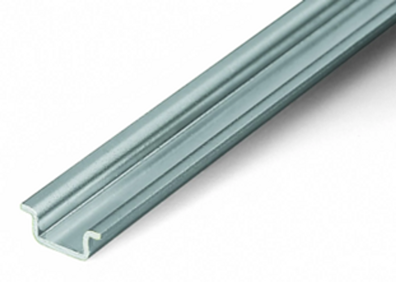 210-295 DIN rail - steel carrier rail; 15 x 5.5 mm; 1 mm thick; 2 m long; unslotted; according to EN 60715, silver-colored