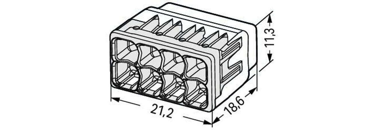 2773-408 Compact PUSHWIRE Connector - 8 Conductor