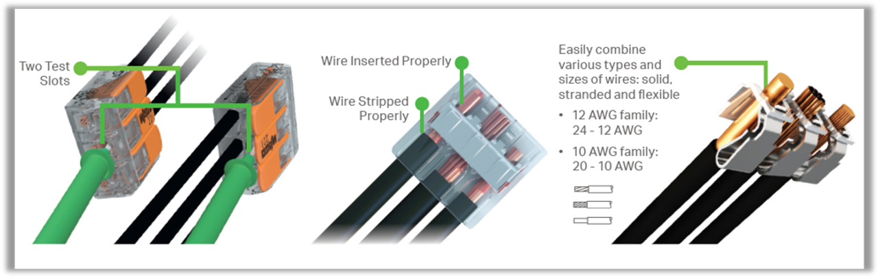 221-413 Lever Nuts - 3 Conductor 2500pc 221-413 Lever Nuts - 3 Conductor 2500pc