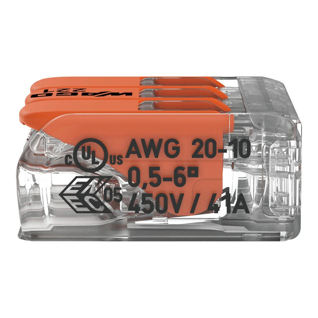 221-613 Lever Nuts - 3 Conductor 500ct bag